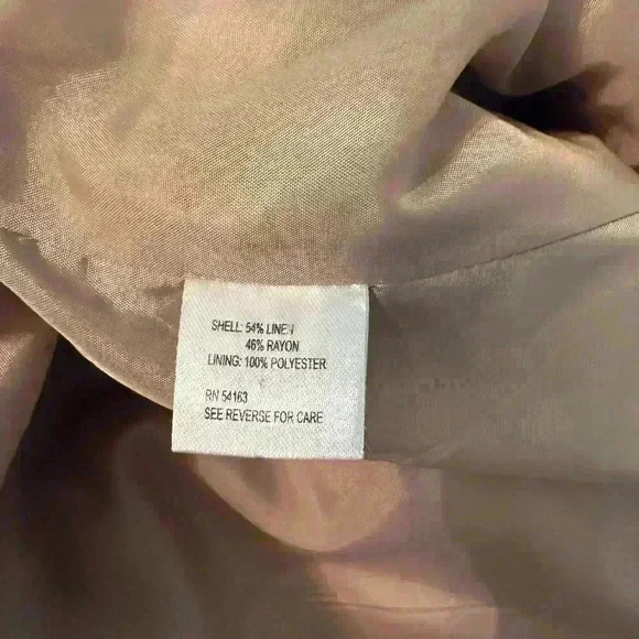 EUC Calvin Klein Women’s Tan Jacket. Size 10. Button And Waist Tie. - Picture 7 of 7